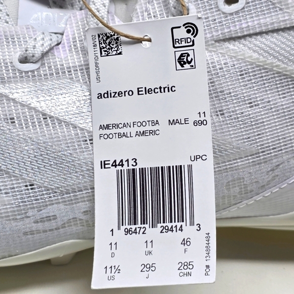 Adidas Adizero Electric American Football Cleats White Mens Size 11.5 IE4413 New main image 12